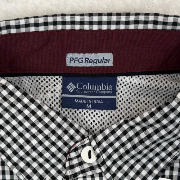 Columbia PFG NWT Shirt Men's M Texas A&M Aggies Super Tamiami Gingham Check - Picture 6 of 12